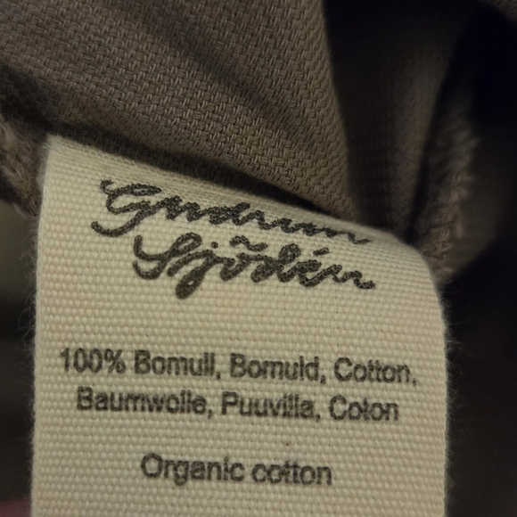 Gudrun Sjoden Organic Cotton Wide Leg Pants Pull On Women's Size XL Pockets Tan - Picture 11 of 11